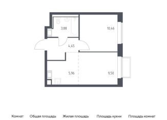 Продажа 1-комнатной квартиры, 34.3 м2, посёлок Мирный, жилой комплекс Томилино Парк, к6.1, ЖК Томилино Парк