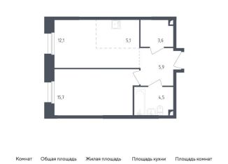 1-комнатная квартира на продажу, 46.1 м2, Московская область, Луговая улица, 6к1