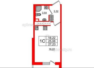 Квартира в аренду студия, 25.2 м2, Санкт-Петербург, Плесецкая улица