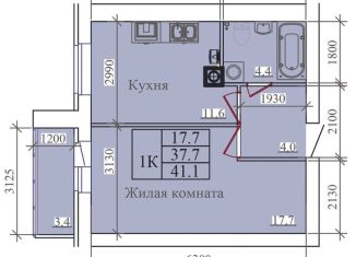 Продажа однокомнатной квартиры, 41.1 м2, Иваново