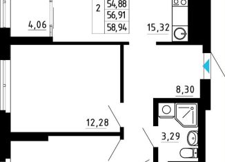 Продаю двухкомнатную квартиру, 56.9 м2, Екатеринбург, Походная улица, 12