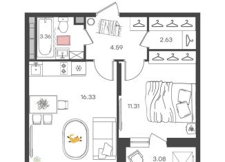 Продажа 2-ком. квартиры, 39.8 м2, Ульяновская область, микрорайон Новая Жизнь, 15