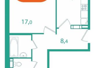 Продам 2-ком. квартиру, 56.9 м2, поселок Зональная Станция