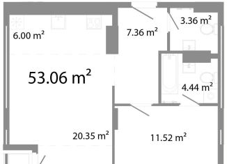 Продаю двухкомнатную квартиру, 53.1 м2, Челябинск, Центральный район