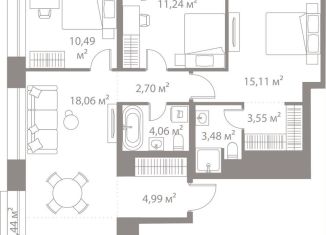 Продаю 3-ком. квартиру, 83 м2, Москва, ЖК Лайф Варшавская