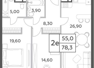 3-комнатная квартира на продажу, 78.3 м2, Москва, метро Ломоносовский проспект, проспект Генерала Дорохова, вл1к1