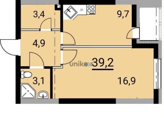 1-комнатная квартира на продажу, 39.2 м2, Уфа, бульвар Тухвата Янаби