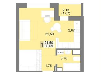 Квартира на продажу студия, 33 м2, Екатеринбург, Балаклавский тупик, 2В, метро Уралмаш