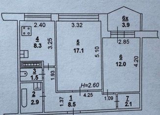 Двухкомнатная квартира на продажу, 55 м2, Ростов-на-Дону, улица Ерёменко, 58