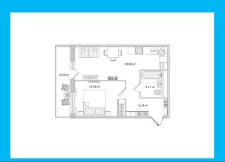1-комнатная квартира на продажу, 47.3 м2, Санкт-Петербург