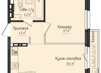 Продается 1-комнатная квартира, 36.2 м2, село Первомайский, жилой комплекс Город Оружейников, 23