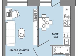 Продается однокомнатная квартира, 36 м2, Киров, улица 4-й Пятилетки, 86, Ленинский район