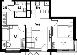 Продам 3-комнатную квартиру, 51.5 м2, деревня Кондратово