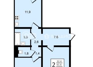 Продается 2-комнатная квартира, 65.1 м2, Воронежская область, улица Шишкова, 140Б/6