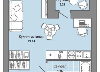 Продам квартиру студию, 29 м2, Ульяновск, жилой комплекс Город Новаторов, 3