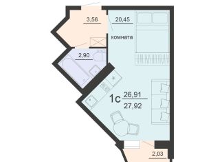 Продается квартира студия, 27.9 м2, Воронеж, Железнодорожный район