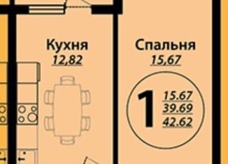 Сдам однокомнатную квартиру, 42 м2, Краснодар, ЖК Дуэт, Душистая улица, 79к1