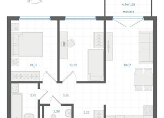 Продается 2-комнатная квартира, 55 м2, Екатеринбург, метро Чкаловская