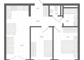 Продажа 2-комнатной квартиры, 52.2 м2, Свердловская область