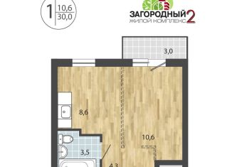 Продажа 1-ком. квартиры, 30 м2, посёлок Молодёжный