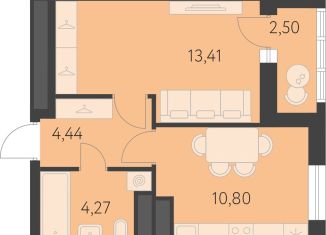 1-комнатная квартира на продажу, 34.2 м2, Екатеринбург, метро Чкаловская