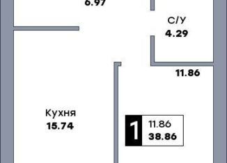 Продаю 1-ком. квартиру, 38.9 м2, Самарская область