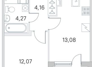 Продаю 1-комнатную квартиру, 35.3 м2, посёлок Шушары