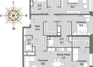 Продам 4-ком. квартиру, 137 м2, Москва, Рубцовско-Дворцовая улица, 4, ВАО