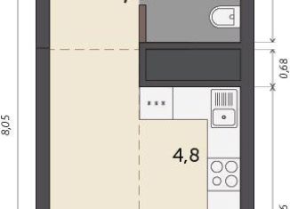 Продаю квартиру студию, 26.2 м2, Екатеринбург