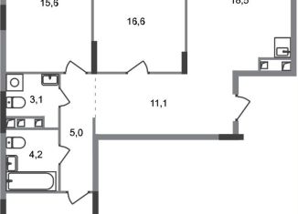 Продается 3-комнатная квартира, 86.4 м2, Москва, деревня Рассказовка, 2