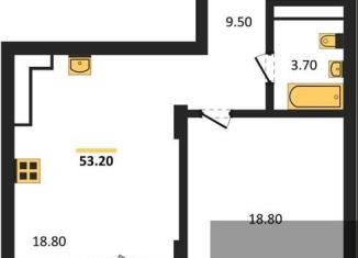 Продажа 1-комнатной квартиры, 53.2 м2, Воронеж, Железнодорожный район