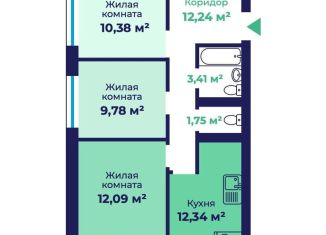 Продам трехкомнатную квартиру, 63.8 м2, Ярославль, Фрунзенский район