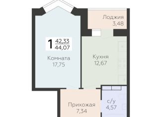 Продажа 1-комнатной квартиры, 44.1 м2, Орловская область, улица Панчука, 83