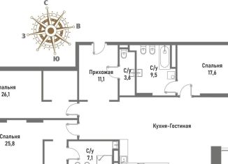 Продажа 4-ком. квартиры, 150.7 м2, Москва, ВАО, улица Матросская Тишина, 12