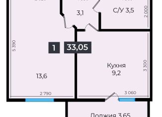 Продается 1-ком. квартира, 33 м2, Ставрополь, Промышленный район, улица Южный Обход, 53В