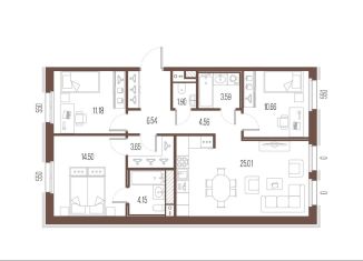 Продаю трехкомнатную квартиру, 85.7 м2, Санкт-Петербург, Выборгский район, Малый Сампсониевский проспект, 2