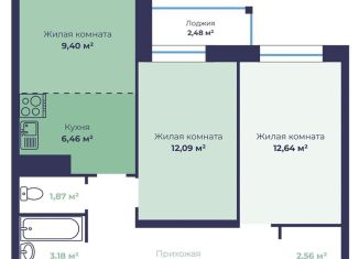 Продам 3-ком. квартиру, 58.6 м2, Ярославль