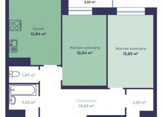 Продаю 2-комнатную квартиру, 57.4 м2, Ярославская область