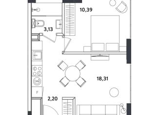 Продажа 1-ком. квартиры, 34.7 м2, Москва, Окружной проезд, 10Г, ЖК Измайловский Парк