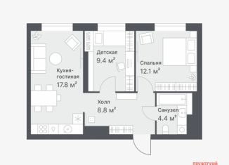 Продам 2-комнатную квартиру, 52.5 м2, Тюменская область