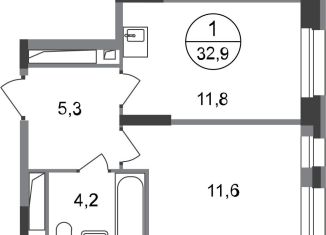 Продается однокомнатная квартира, 32.9 м2, Москва