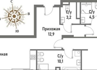 Продаю трехкомнатную квартиру, 99.3 м2, Москва, улица Матросская Тишина, 12