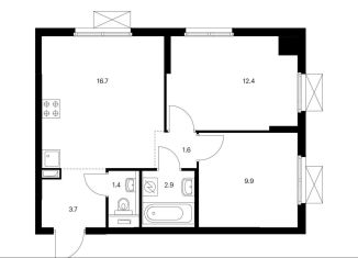 Продажа двухкомнатной квартиры, 48.6 м2, Москва, метро Отрадное