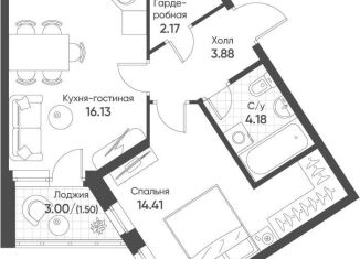 Продам 1-комнатную квартиру, 42.3 м2, Екатеринбург, метро Ботаническая