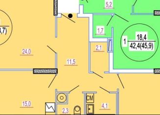 2-комнатная квартира на продажу, 78.2 м2, Тверь, Пролетарский район, улица Спартака, 2