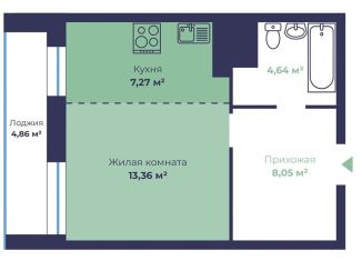 Продаю однокомнатную квартиру, 40.6 м2, Ярославль