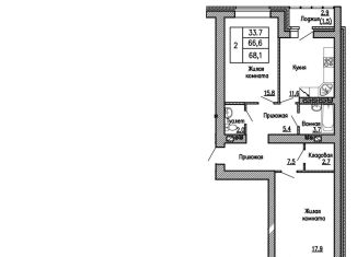 2-ком. квартира на продажу, 68.1 м2, Воронеж