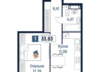 Продам однокомнатную квартиру, 33.8 м2, Мурино