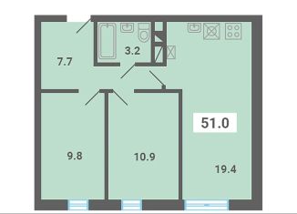 Продаю 2-комнатную квартиру, 51 м2, поселок Мещерино