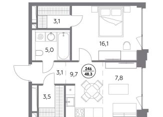 Продается однокомнатная квартира, 48.3 м2, Москва, метро Таганская, Шлюзовая набережная, 2/1с1